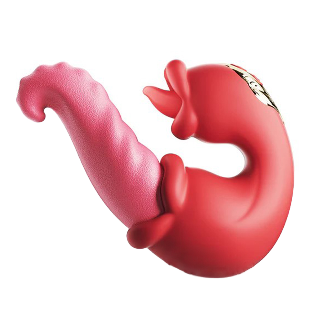 Elite Silicone Dual Orgasmic Creature Licker - Cherry Red - Romantic Depot  | Adult Sex Toy Superstore