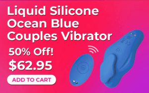 Ocean blue couples vibrator, 50% off deal.