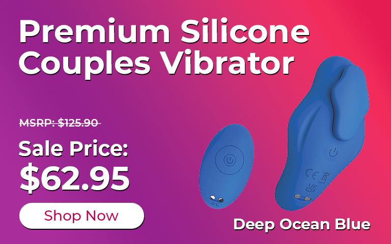 Premium silicone couples vibrator, sale price $62.95
