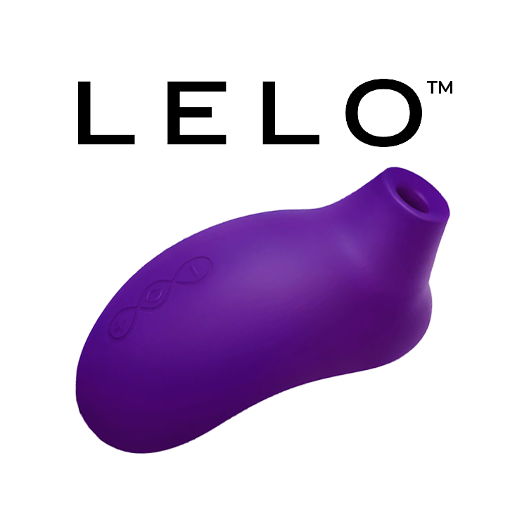 Purple LELO massager device on white background