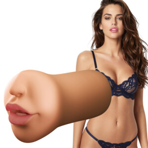 Elite Realistic Sucking Lips Caramel