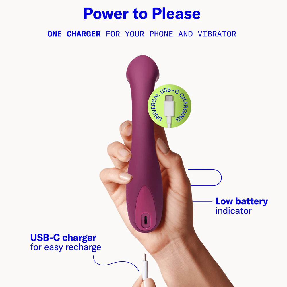 Purple vibrator with USB-C charging capability