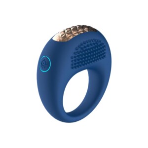 Blue textured silicone vibrating ring