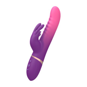 Purple rabbit vibrator with control buttons