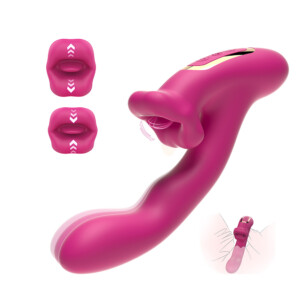 Pink ergonomic adult toy with multiple settings