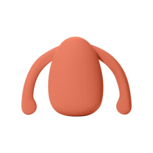 Red ergonomic object with two flexible arms.