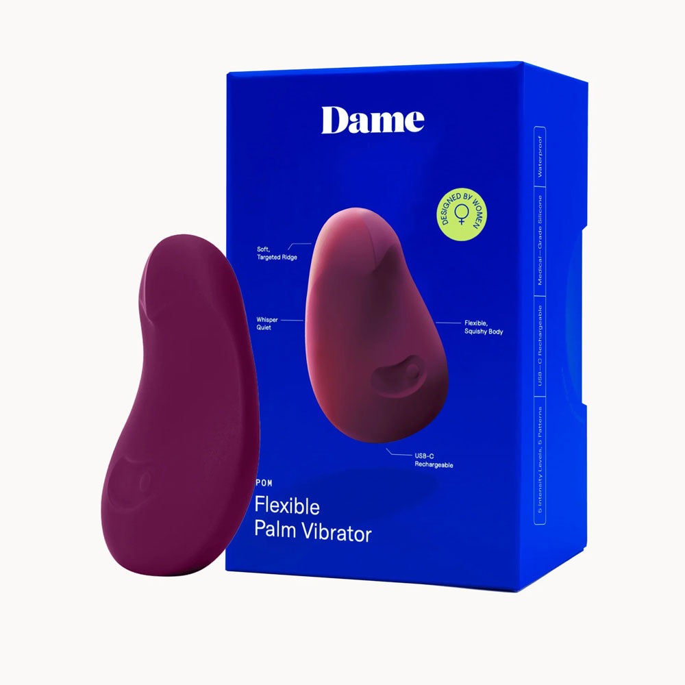 Flexible palm vibrator with packaging.