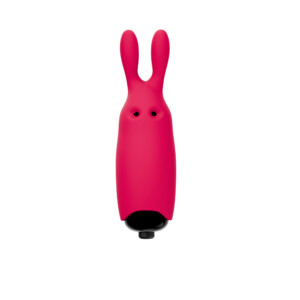 Pink silicone rabbit-shaped personal massager