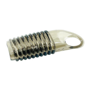 Clear ribbed textured sleeve with loop end.