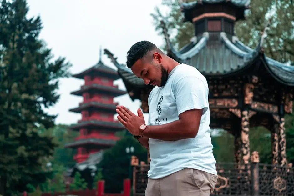 a person meditating peacefully in a serene setting - Pleasure & wellness guides