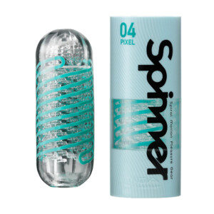 Tenga Spinner Pixel 04 adult product, textured design.