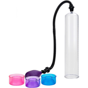 Penis pump device with cylinder and rings