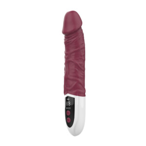 Realistic pink vibrator with digital control panel