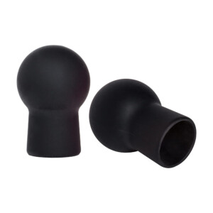 Two black rubber suction cup attachments