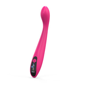 Pink curved vibrator with digital control display
