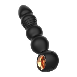 Black silicone prostate massager with metallic base