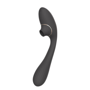 Black curved personal massager with suction head