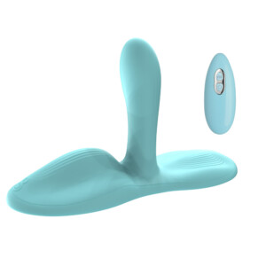 Teal silicone prostate massager with remote control