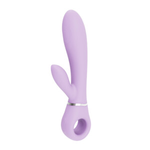 Purple rabbit-style vibrator on white background