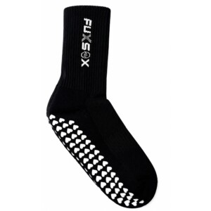 Black crew grip sock with white hearts