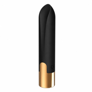 Black and gold personal massager device