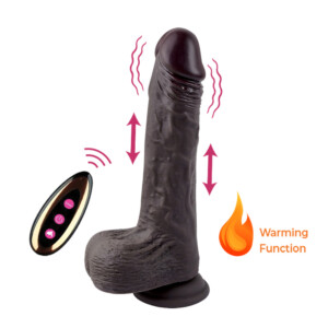 Black vibrating warming personal massager with remote control