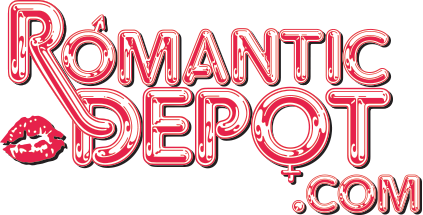 Romantic Depot logo with lips and website address