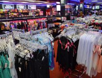 Sexy lingerie display at Romantic Depot Manhattan featuring lace bras, teddies, and intimate apparel