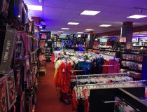 Romantic Depot Manhattan display featuring sexy lingerie, lace bras, and intimate apparel