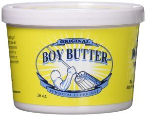 Original Boy Butter personal lubricant in 16 oz tub, oil-based long-lasting cream lube for anal play and toy use, available at Romantic Depot NYC