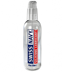 Swiss Navy silicone lubricant 4 oz bottle, long-lasting and waterproof formula for intimate use, available at Romantic Depot NYC