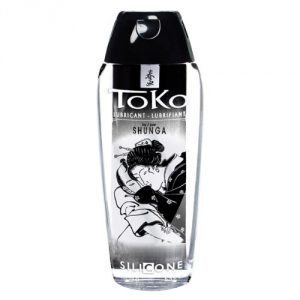 ToKo Silicone Lubricant by Shunga in clear bottle with erotic Japanese artwork, smooth and long-lasting formula sold at Romantic Depot NYC