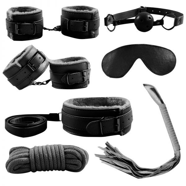  Bondage Handcuffs and Ankle Cuff Restraints for Sex Ball Gag  Whip/Flogger Collar Leather Woman Adult Toy Sexy Kink Set : Health &  Household