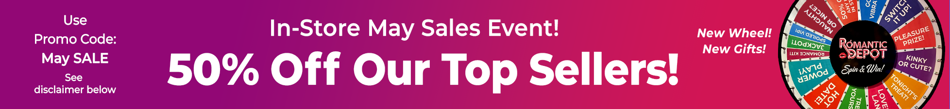 march sale event 50 percent off adult toys in store romantic depot